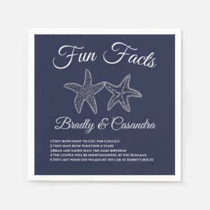Nautical Wedding Navy Blue Starfish Fun Facts Servet