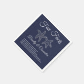 Nautical Wedding Navy Blue Starfish Fun Facts Servet (Hoek)
