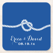 Nautical Wedding Navy Blue Tying the Knot Kartonnen Onderzetters (Voorkant)