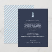 Nautical Wedding Postponement Card Insert Navy Informatiekaartje (Voorkant / Achterkant)