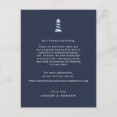 Nautical Wedding Postponement Card Insert Navy Informatiekaartje (Voorkant)