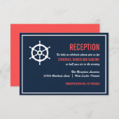 Nautical Wedding Reception Kaart van de marine en  (Voorkant / Achterkant)