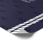 Nautical Wedding Reception Sign 18x24 Blue Anchors Poster (Hoek)