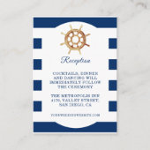 Nautical Wedding Reception van het zeemacht-stuurw Informatiekaartje (Voorkant)