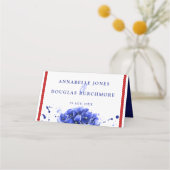 Nautical Wedding Red Blue Hydrangea Paint Drip Plaatskaartje (Achterkant)
