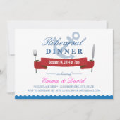 Nautical Wedding Rehearsal Dinner Invitations Kaart (Voorkant)