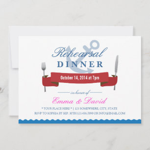 Nautical Wedding Rehearsal Dinner Invitations Kaart
