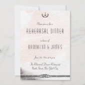 Nautical Wedding Rehearsal Nodig Waterverf Peach u Kaart (Voorkant)