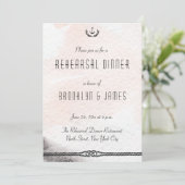 Nautical Wedding Rehearsal Nodig Waterverf Peach u Kaart (Staand voorkant)