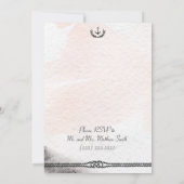 Nautical Wedding Rehearsal Nodig Waterverf Peach u Kaart (Achterkant)