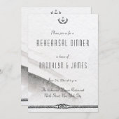 Nautical Wedding Rehearsal Uitnodiging grijs Wit (Voorkant / Achterkant)