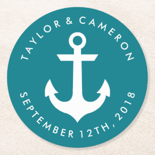 Nautical Wedding Ronde Kartonnen Onderzetter