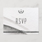 Nautical Wedding RSVP Briefkaarten grijs en wit (Voorkant)