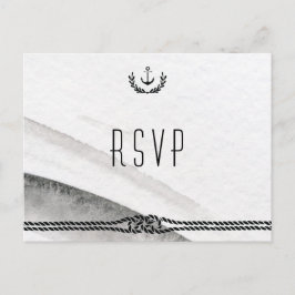 Nautical Wedding RSVP Briefkaarten grijs en wit