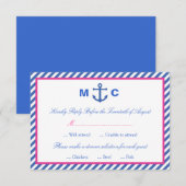 Nautical Wedding RSVP-kaart RSVP Kaartje (Voorkant / Achterkant)