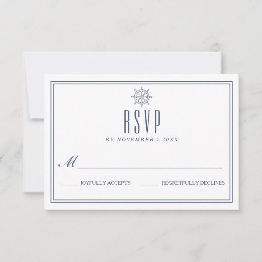 Nautical Wedding RSVP Kaartje (Voorkant)