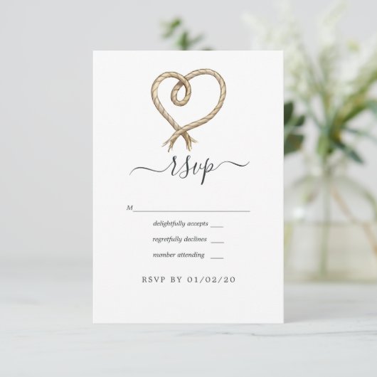 Nautical Wedding RSVP Kaartje (Staand voorkant)