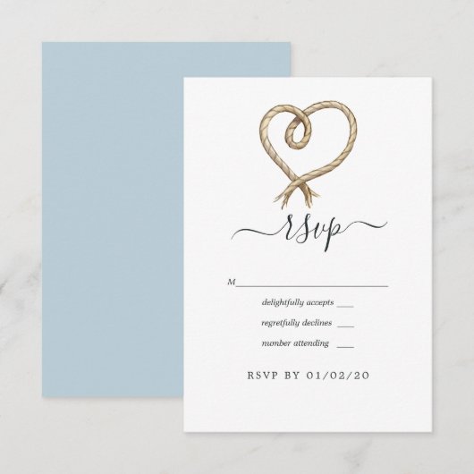 Nautical Wedding RSVP Kaartje (Voorkant / Achterkant)