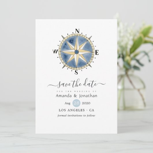 Nautical Wedding Save the Date (Staand voorkant)