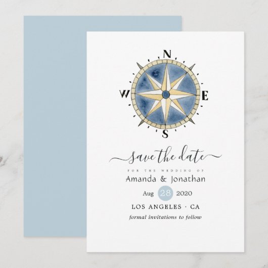 Nautical Wedding Save the Date (Voorkant / Achterkant)