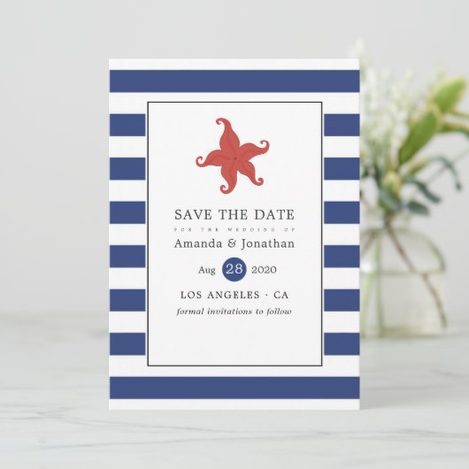 Nautical Wedding Save The Date (Staand voorkant)