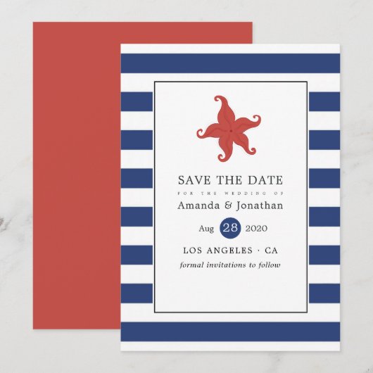 Nautical Wedding Save The Date (Voorkant / Achterkant)