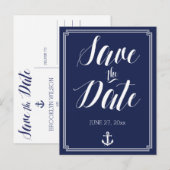 Nautical Wedding Save the Date Briefkaart Lijst (Voorkant / Achterkant)