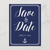 Nautical Wedding Save the Date Briefkaart Lijst (Voorkant)