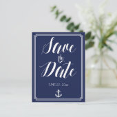 Nautical Wedding Save the Date Briefkaart Lijst (Staand voorkant)