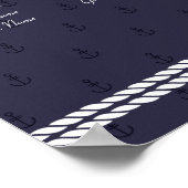 Nautical Wedding Seating Chart 18x24 Blue Anchors Poster (Hoek)