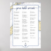 Nautical Wedding Seating Chart | Martha's wijngaar Poster (Voorkant)