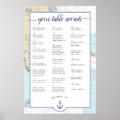 #Nautical #Wedding Seating Chart | Zuid-Florida Poster (Voorkant)
