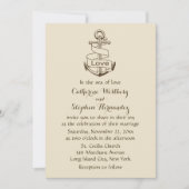  Nautical Wedding Ship Anchor Brown Tan Kaart (Voorkant)