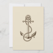  Nautical Wedding Ship Anchor Brown Tan Kaart (Achterkant)