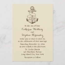  Nautical Wedding Ship Anchor Brown Tan Kaart