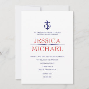Nautical Wedding Shower Anchor and Pattern Lines I Kaart
