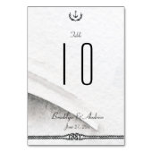 Nautical Wedding Table Numbers grijs en wit Kaart (Voorkant)