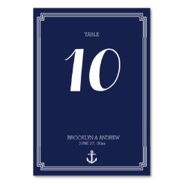 Nautical Wedding Table Numbers Navy Blue Lijst Kaart
