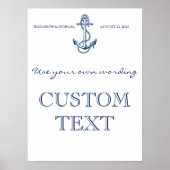 Nautical Wedding-teken | Aangepaste tekst | SJABLO Poster (Voorkant)