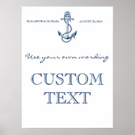 Nautical Wedding-teken | Aangepaste tekst | SJABLO Poster