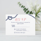 Nautical Wedding Tying the Knot RSVP Kaartje (Staand voorkant)