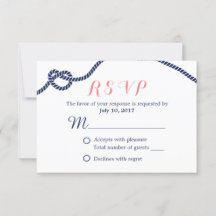 Nautical Wedding Tying the Knot RSVP