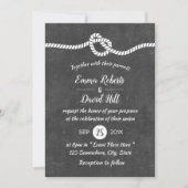 Nautical Wedding Tying the Knot Rustic Chalkboard Kaart (Voorkant)
