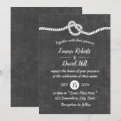 Nautical Wedding Tying the Knot Rustic Chalkboard Kaart (Voorkant / Achterkant)