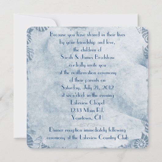 Nautical Wedding Vow Renewal Kaart (Achterkant)