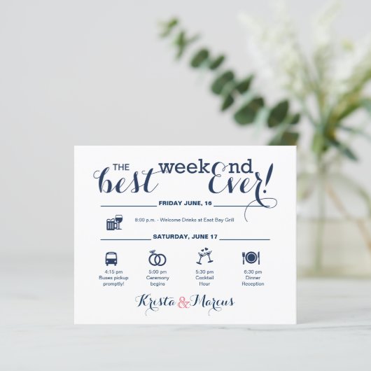 Nautical Wedding Weekend Itinerary (Staand voorkant)
