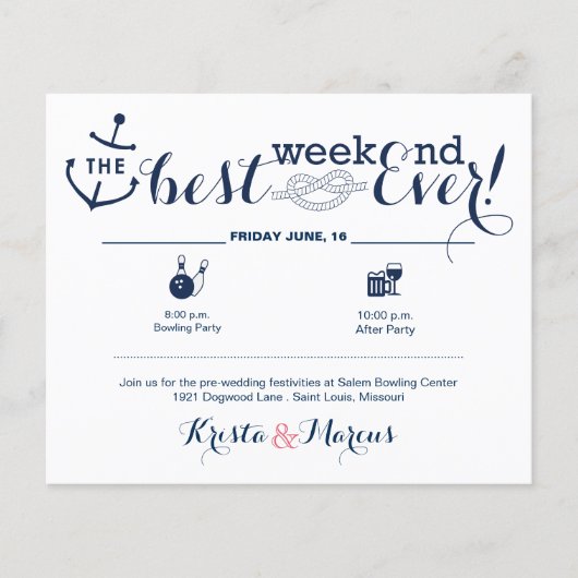 Nautical Wedding Weekend Itinerary 2 (Voorkant)