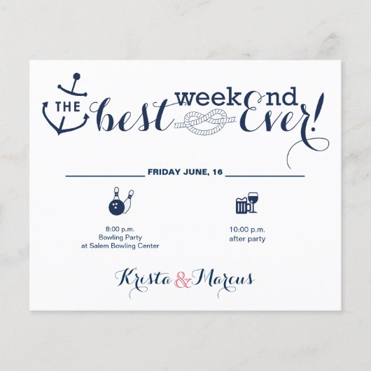 Nautical Wedding Weekend Itinerary 2 (Voorkant)