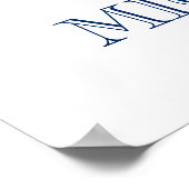 Nautical Wedding Welcome sign, marineblauw en wit Poster (Hoek)