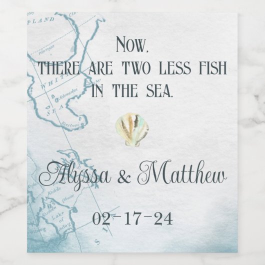 Nautical Wedding Wine Labels Wijn Etiket (Enkel label)
